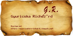 Gyuricska Richárd névjegykártya